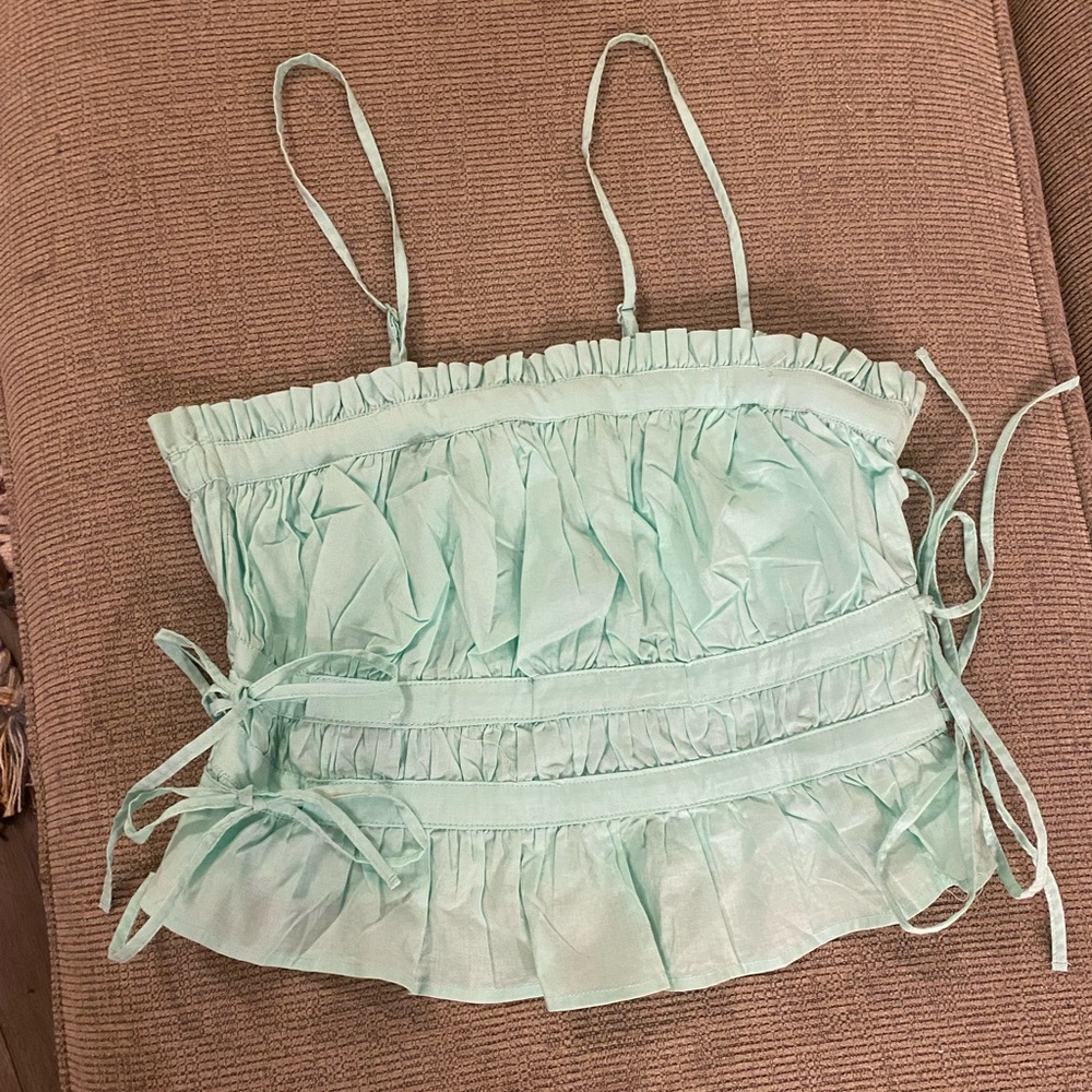 Mint Green Ruffled Women's Top